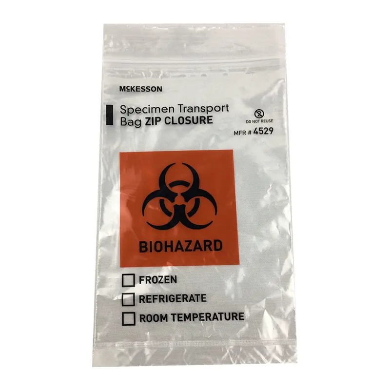 Shanghai China Enfermedad Bio Peligro Bolsas médicas Ldpe Ziplock Espécimen Pe Bolsa con cremallera para el hospital