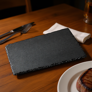 Plateau de service rectangulaire en ardoise 12x6 pouces pour la présentation de steaks - Product Image 3