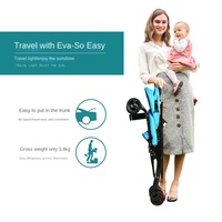 Poussette bébé légère et pliable à 4 roues en acier inoxydable, portable, inclinable, avec pare-soleil respirant, idéale pour l'été et les voyages des enfants, poussée manuelle