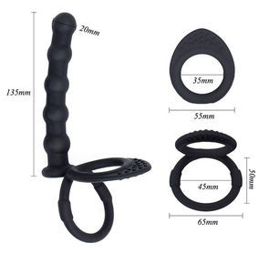 Anéis Anais de Silicone Preto, Plug Anal, Brinquedos Sexuais para Mulheres, Homens e Gays, Estimulador de Ponto G - Product Image 2
