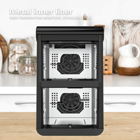Friteuse à air multifonctionnelle moderne en plastique de 12 L pour une cuisson saine et faible en gras, électrique, double panier, antiadhésive