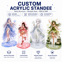 Standee Akrilik Anime Koleksi, Cetak UV Dua Sisi, Akrilik Kristal untuk Dekorasi Meja, Cetak UV Presisi