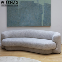 WISEMAX FURNITURE Meubles de maison modernes Canapé modulaire en forme de C à 2 places en tissu velours à bras bas pour la maison