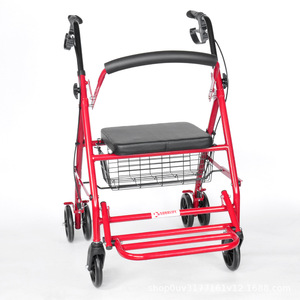 Fuyi Foldable Four-Wheel <b>Rollator</b> With Seat And Basket For Walking Aid Home Use - Product Image 2