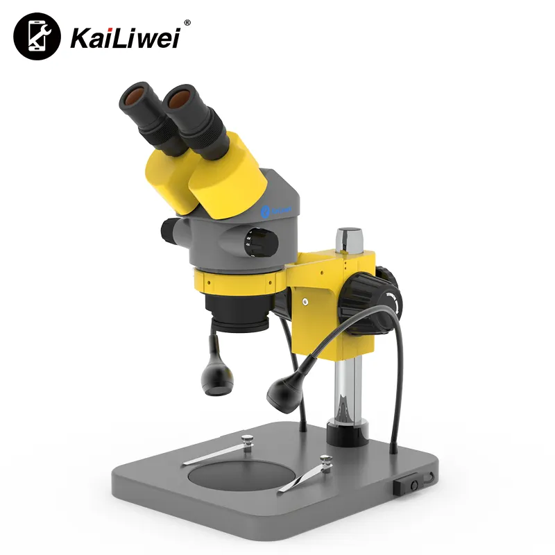Kailiweiオプティカル6X-55X電子修理ベース7-45x双眼顕微鏡デジタルステレオ顕微鏡ダブルレンプライト