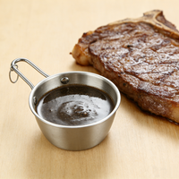 Coupe à vin coréen Makgeolli avec poignée, en acier inoxydable poli écologique, pour vin de riz et sauces, idéale pour les fêtes à domicile et les grillades