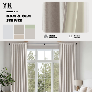 Ready Made Blackout Home Decor Vorhang für Wohnzimmer <span class=keywords><strong>Darpe</strong></span> Faux Leinen Vorhänge für Schlafzimmer Rideaux Fenster - Product Image 1
