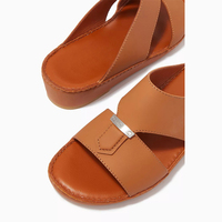 SHIKOL italien en cuir véritable arabe sandales hommes doublure souple semelle extérieure en caoutchouc confortable chaussures de luxe personnalisées pour hommes Eid 2025
