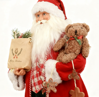 Décorations de noël fait à la main tissu écologique en plastique père noël décor à la maison centre commercial fenêtre scène Arrangement Figurine