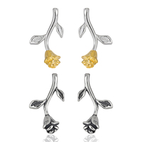 Zierliche Elegante Rosen-Blumen-Ohrstecker Damen 925 Sterling Silber Mode Blumen-Ohrringe Maßgefertigter Designer-Schmuck Großhandel