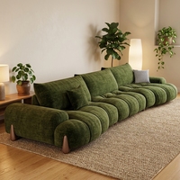Canapé de salon minimaliste de luxe, design incurvé, assise profonde, tissu chenille vintage, bois massif, une place, adapté