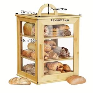Caja de <span class=keywords><strong>Pan</strong></span> de Bambú de Diseño Europeo, Venta Caliente de Fábrica - Caja de Almacenamiento de <span class=keywords><strong>Pan</strong></span> de Bambú Duradera de Grado Alimenticio para Uso Doméstico - Product Image 3