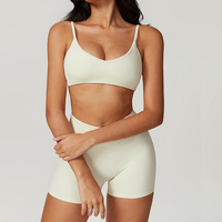 Ensemble de sport 2 pièces pour femme : Legging et short de yoga grande taille en tissu recyclé anti-transpiration, extensible dans quatre directions et respirant