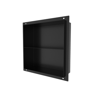 12x25 Inch Stainless Steel Shower Niche - 2-Tier Recessed Shelf, No Tile Needed, White Finish