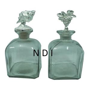 Handmade Decorative Clear Glass Perfume Bottle Hot Sale Unique Design Custom Made Decorative <b>Empty</b> Glass Perfume Bottle - Product Image 1