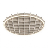 Panneau acoustique LED circulaire en feutre PET, absorbeur de son suspendu au plafond avec éclairage annulaire intégré pour bureau et hôtel