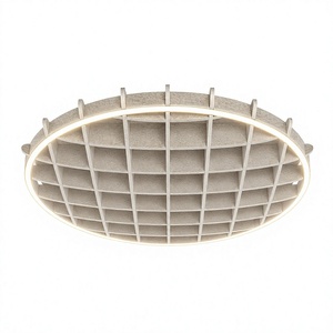 Runde LED-Akustikplatte aus PET-Filz, Hängedecke mit Schallabsorption und integriertem Ringlicht für Büro und Hotel - Product Image 1