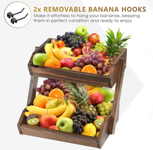 ตะกร้าผลไม้ไม้กระถินเทศ <span class=keywords><strong>2</strong></span> ชั้น ขนาดใหญ่ สำหรับขายส่ง ทนทาน เหมาะสำหรับจัดเก็บ - Product Image 3