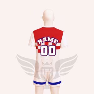 Ensemble maillot et short de supporter thème Croatie, tenue de sport de football personnalisée, uniforme d'entraînement imprimé par sublimation - Product Image 2