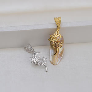 Pendentif en argent S925 avec perle baroque, accessoire de collier vide à personnaliser pour femme, forme spéciale 1403, idéal pour les occasions de cadeaux - Product Image 1