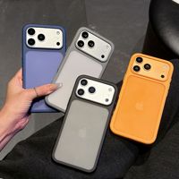 Coque de téléphone 2-en-1 finition mate pour iPhone 17 16 15 Pro Max 14 13 12, accessoires pour smartphone orange, protection contre les chocs pour iPhone