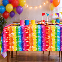 Nappe de table à thème arc-en-ciel, lavable et réutilisable, pour mariage, banquet et dîner