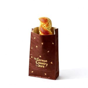 Sacs en papier écologiques de qualité alimentaire, résistants à la graisse et à l'eau, à fond carré, avec logo personnalisé pour l'emballage de boulangerie et de sushis - Product Image 1