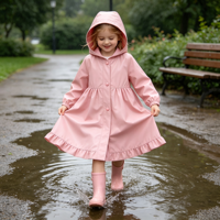Imperméable Princesse pour Filles, Écologique en PU, Imperméable à Capuche, Mignon, pour Activités de Plein Air et Escalade, Vêtement de Pluie Tendance