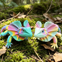 Jouet de lézard à queue frisée articulé imprimé en 3D, jouet de reptile à articulations mobiles, ornement créatif artisanal original, cadeau