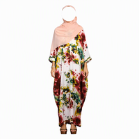 Abaya ample à imprimé floral aquarelle pour femmes musulmanes, robe longue kaftan, Baju Kurung islamique, sur mesure ODM OEM, vente en gros