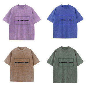 Camisetas de Manga Corta de Algodón Puro de 230g, Diseño Clásico Lavado Vintage a Todo Color Personalizado - Product Image 1