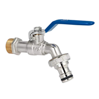 Connecteur de machine à laver pour tuyau d'arrosage extérieur, Robinet distributeur 4 voies en laiton avec vannes à ouverture rapide, en fer anti-corrosion pour cour