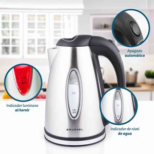 Bollitore elettrico Grunkel da 1,7 litri, 2000 W, in acciaio inossidabile, riscaldatore d'acqua a ebollizione rapida - Product Image 3