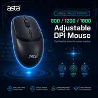Pemasok ASTA 2.4G Keyboard nirkabel dan Mouse combo baterai optik HITAM 800 1200 1600 DPI Mouse kustom kantor untuk PC Desktop