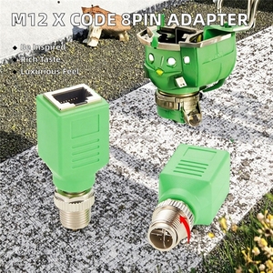 Adattatore RJ45 Maschio M12 X-Code 8 Pin Schermato con Cavo, Alloggiamento in PVC, Contatti in Rame Placcato Oro per Automazione Industriale Ethernet - Product Image 2