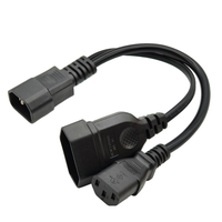 Kabel Daya Aplikasi Komputer Bentuk Y Berkualitas Tinggi, Steker C14 ke 2C13 Female dan Kabel Daya Splitter Y C13