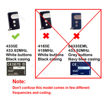Pour 4330E 4332E 4333E 4335E 4330EML 4332EML 4333EML 4335EML 433.92MHz ouvre-porte de Garage/télécommande de porte