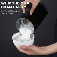 Mousseur à lait électrique 4 en 1 : 10 oz/350 ml Grande capacité Mousseur à lait électrique pour mousse de lait chaude et froide