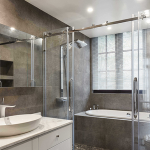 Kensharp 40*10 ống phong cách Mỹ trượt hệ thống Set thép không gỉ Bánh xe lăn cho cửa kính - Product Image 5