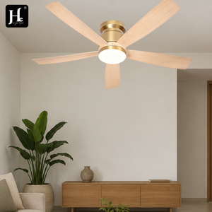 52inch 5 Blade Wood Modern Remote Control <b>Ceiling</b> <b>Fan</b> with DC Motor Silent Low Profile for Living Room <b>Bedroom</b> Home Decoration - Product Image 1