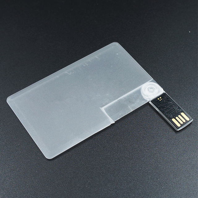Transparent Swivel USB Card Flash Drive 4GB 16GB 32GB With Full Color Printing Reverse Transparent Acrylic Card Usb Disk