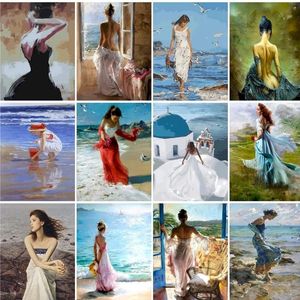 Design gratuito pittura di bellezza con i numeri cornice decorazione domestica personalizzata ritratto pittura a olio pittura su tela fai da te con i numeri - Product Image 6