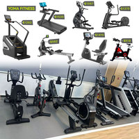 Ensemble complet d'équipements d'entraînement aérobie pour salle de sport : tapis de course, vélo, stepper, elliptique, rameur