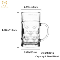 Chope à bière en verre personnalisée avec fossettes, logo d'entreprise gravé sur mesure, verre à bière artisanal à base épaisse pour hommes