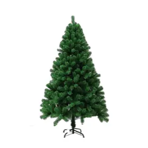 Arbol de navidad kerstbomen 4ft/5ft/6ft Günstig gewickelter PVC-grüner kunden spezifischer künstlicher Weihnachts baum mit Metallst änder