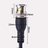 Câble d'extension BNC vers BNC mâle Q9 de 2 m (6,5 pi), connecteur de câble vidéo CCTV BNC de 1 m, ligne de raccordement BNC terminée