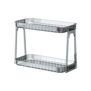 Bathroom Storage Rack 2 Tier Acrylic Cosmetic Organizer Freestanding Countertop <b>Shelf</b> for Makeup and Toiletries - Product Image 5