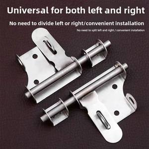 Verrou de <span class=keywords><strong>porte</strong></span> antivol en acier inoxydable, <span class=keywords><strong>plaque</strong></span> de verrouillage, <span class=keywords><strong>porte</strong></span> en fer avec loquet de vache gauche droite, peut être cadenassé, style démodé - Product Image 2