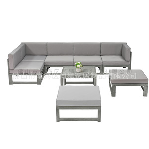 Conjunto de Sofás de Ratán Sintético para Exteriores, Diseño Moderno con Cojines para Patio, Jardín, Hotel, Villa, Tumbona Resistente a los Rayos UV - Product Image 1