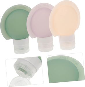Custom Wholesale Rectangle Food Grade Silicone Multifunction Travel <b>Bottle</b> Set 60/90ml Empty <b>Squeeze</b> Cosmetic Jars Custom Color - Product Image 4